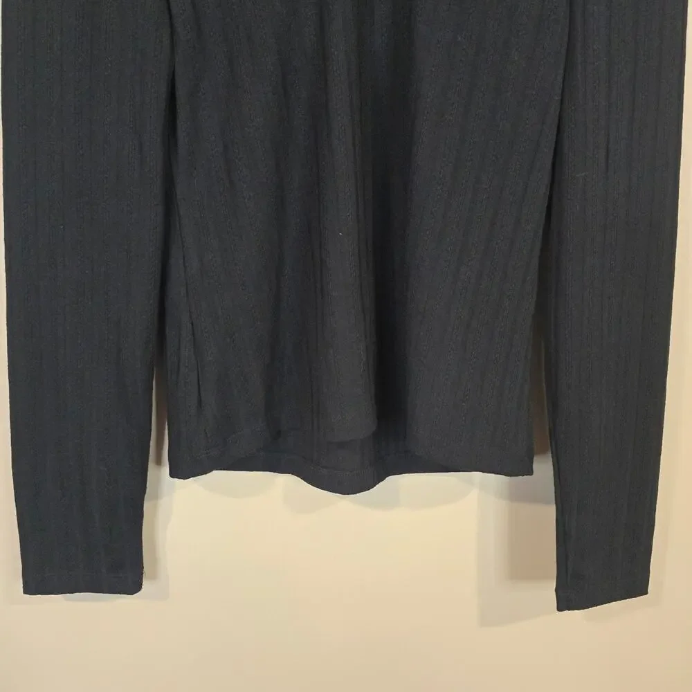 NEW NWT Women's Jessica Simpson Black Knit Ribbed Off The Shoulder Top | Small - Picture 7 of 10